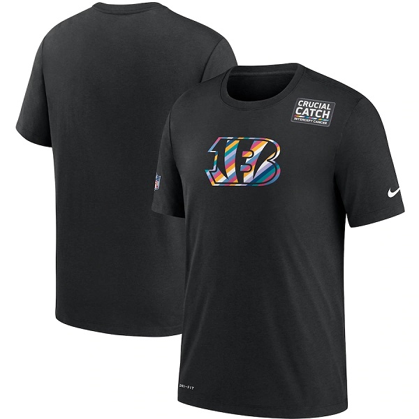 Men's Cincinnati Bengals 2020 Black Sideline Crucial Catch Performance T-Shirt